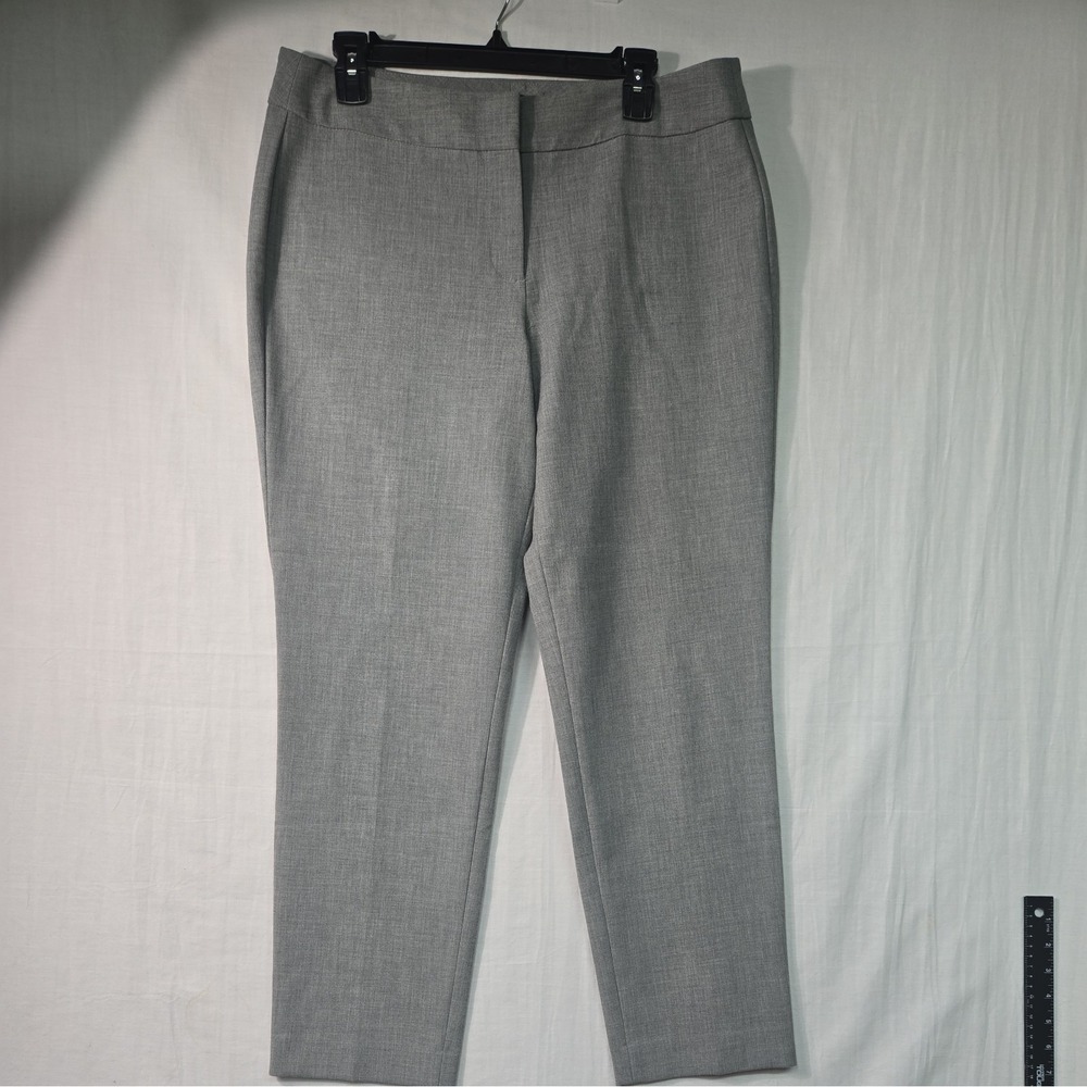 Talbots Signature Dress Pants Women's 10 Gray Straight Leg Front Zip Stretch